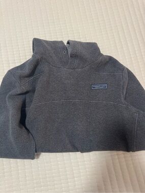 Vineyard Vines Gray Hooded Pullover with Whale Patch